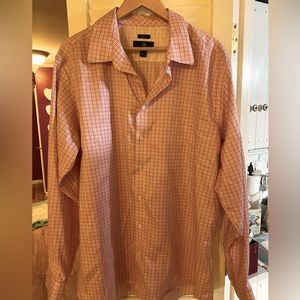 Egara LS Pink Plaid dress shirt
